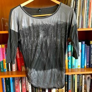 Casual goth spooky forest stretchy mesh t-shirt